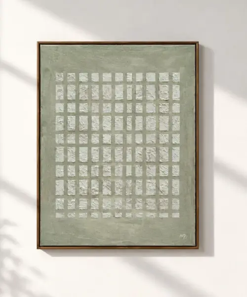 cuadro-abstracto-verde-salvia-reticula-50x70-pared